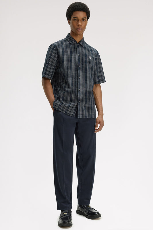 M2470 Seersucker Check Shirt (Navy)