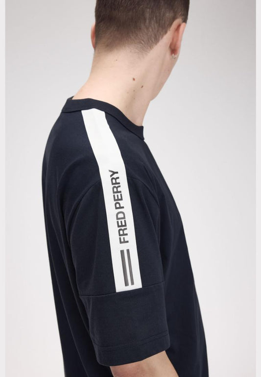 Fred Perry M3485 Printed Tape T-Shirt (Navy)
