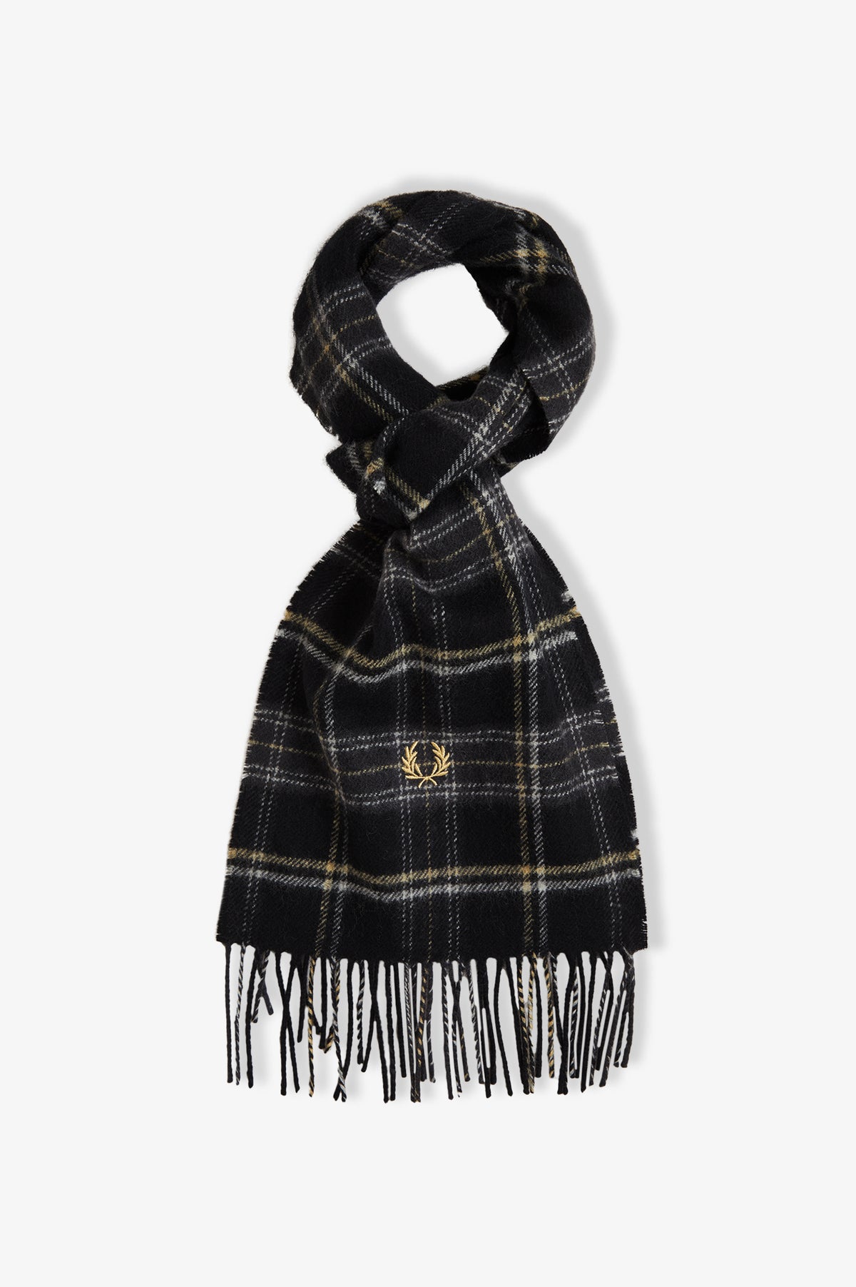 C3340 Lambswool Scarf (Black / Champagne)