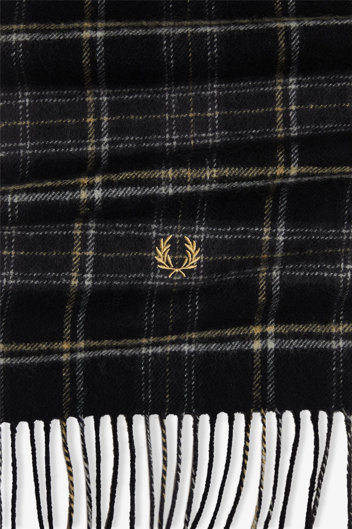 C3340 Lambswool Scarf (Black / Champagne)