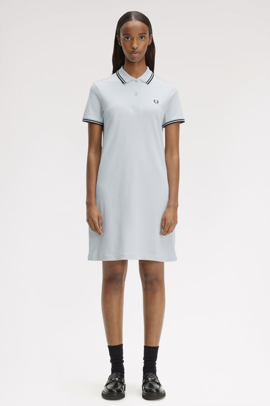 D3600 Twin Tipped Fred Perry Shirt Dress (Dusky Blue / Black / Black)