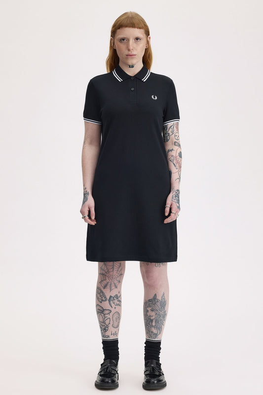 D3600 Twin Tipped Fred Perry Shirt Dress (Black)