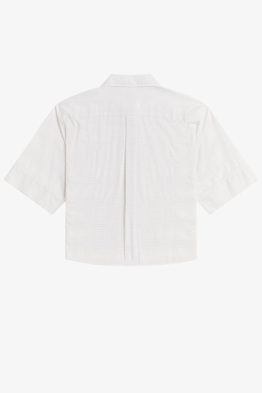 G2188 Open Weave Chequerboard Shirt (Snow White)
