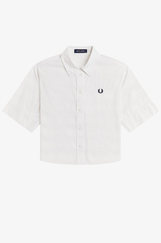 G2188 Open Weave Chequerboard Shirt (Snow White)