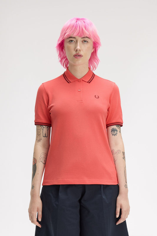 G3600 The Fred Perry Shirt (Strawberry Cream / Oxblood / Oxblood)