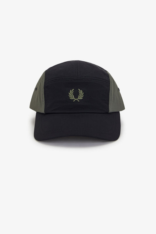 HW3383 Colour Block Ripstop Cap (Black)