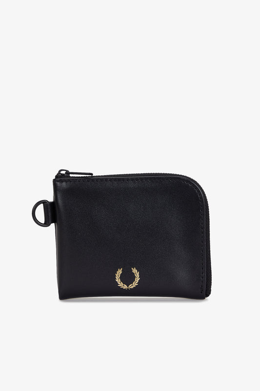 L3350 Smooth Leather Zip Around Wallet (Black)