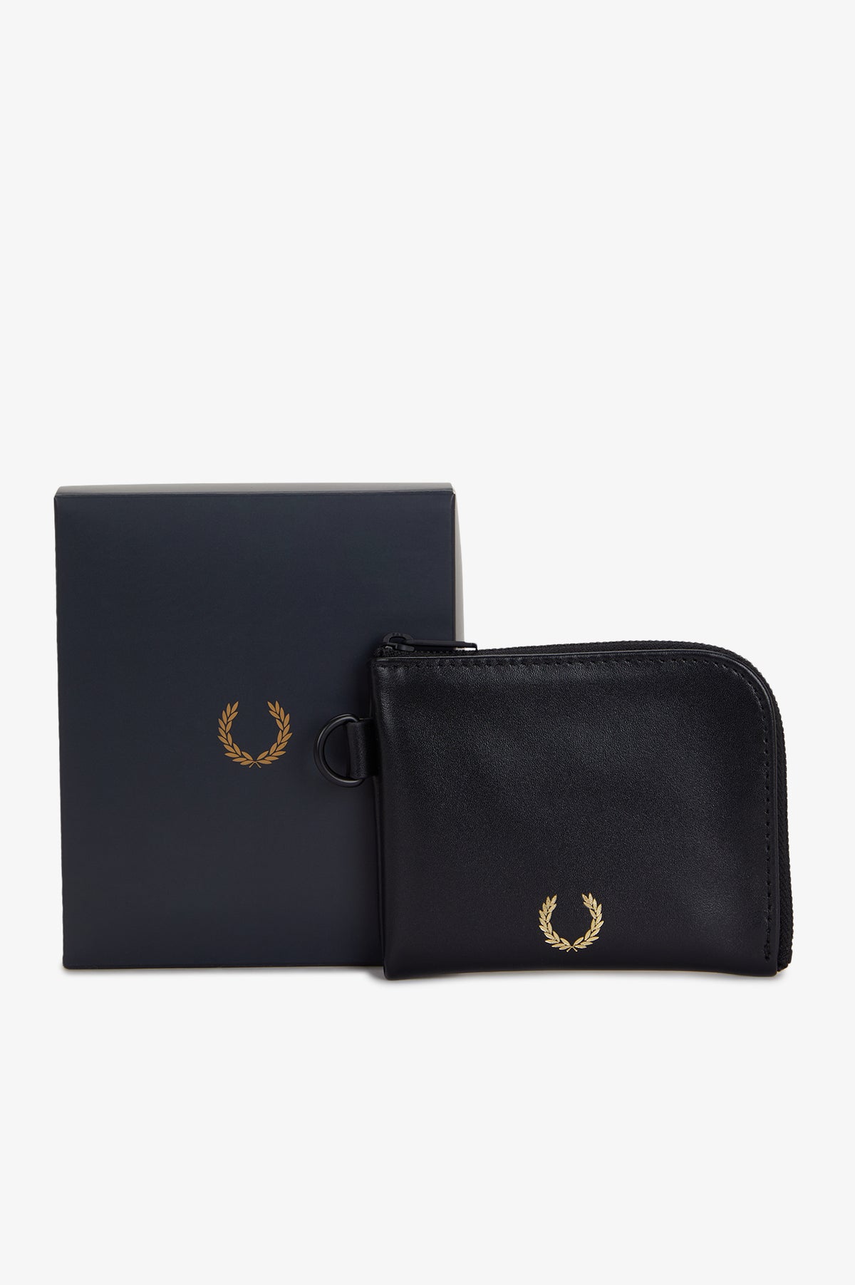 L3350 Smooth Leather Zip Around Wallet (Black)
