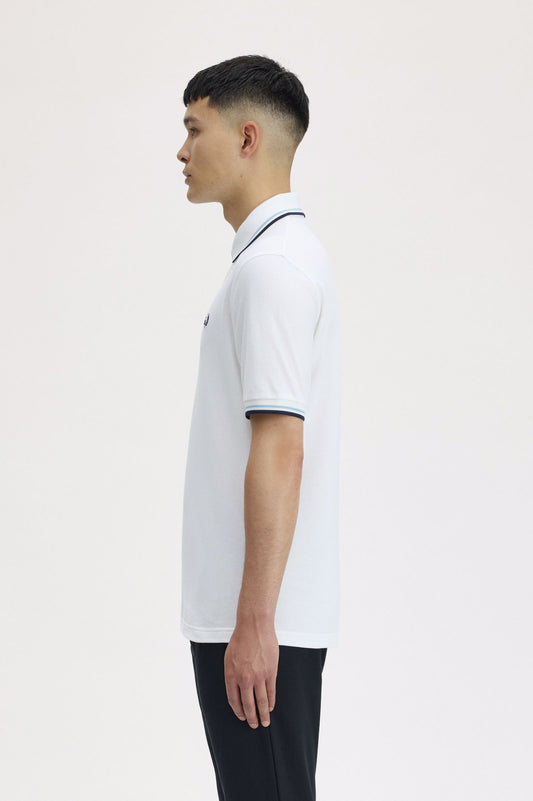 M12 The Fred Perry Shirt (White / Ice / Navy)