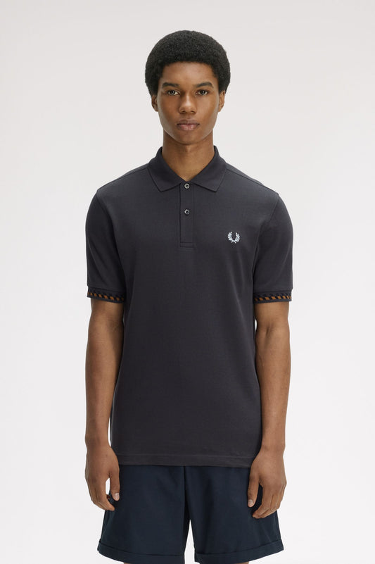M2453 Jacquard Cuff Fred Perry Shirt (Anchor Grey)