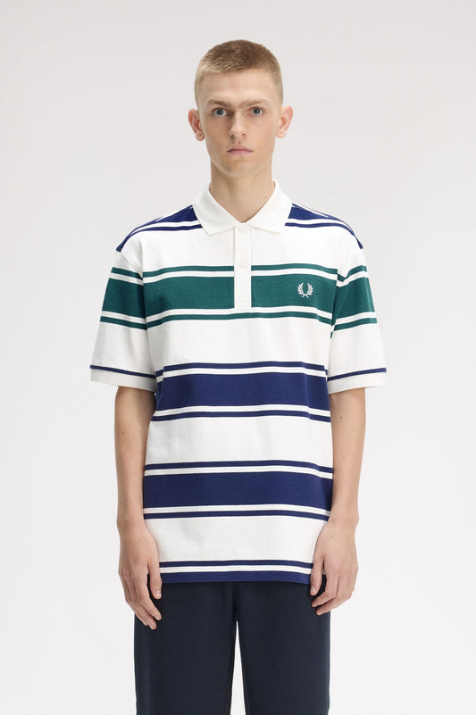 M2466 Relaxed Striped Polo Shirt (Snow White)
