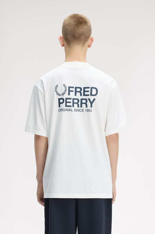 M2475 Back Print Fred Perry T-Shirt (Snow White)