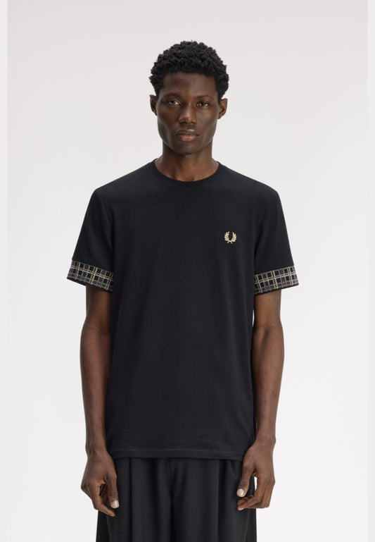 M3718 Jacquard Cuff T-Shirt (Black)