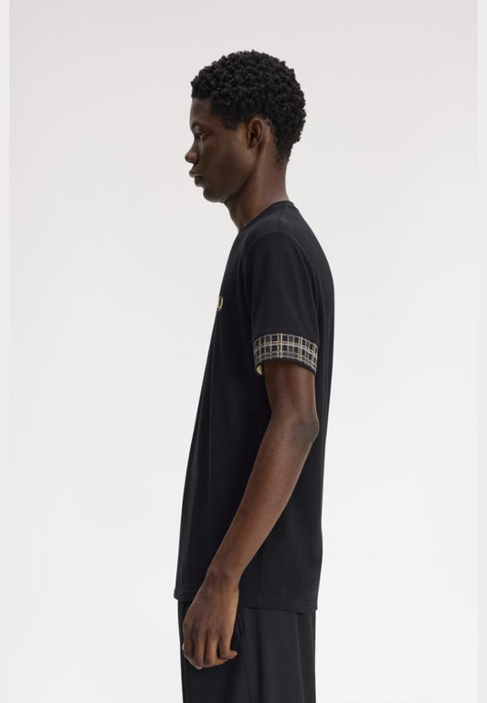 M3718 Jacquard Cuff T-Shirt (Black)