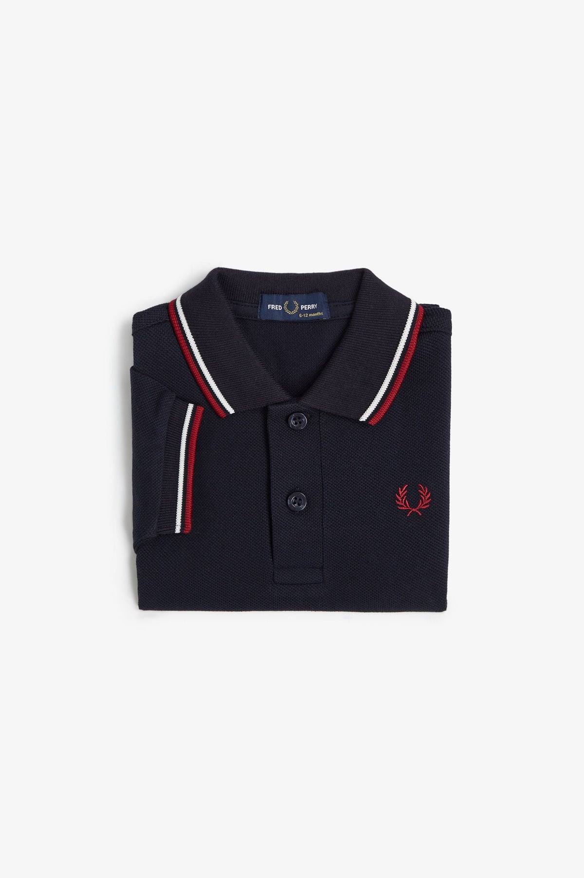 SY1225 My First Fred Perry Shirt (Navy / Snow White / Burnt Red)