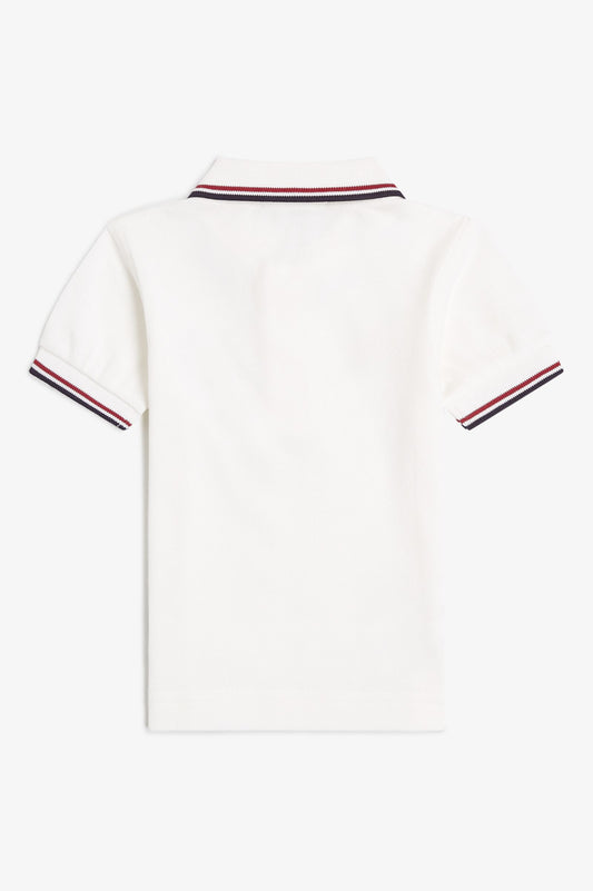 SY1225 My First Fred Perry Shirt (Snow White / Burnt Red / Navy)