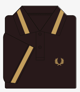M2 The Single Tipped Fred Perry Shirt (Burnt Tobacco / Champagne)