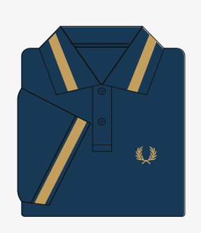 M2 The Single Tipped Fred Perry Shirt (Royal Blue / Champagne)