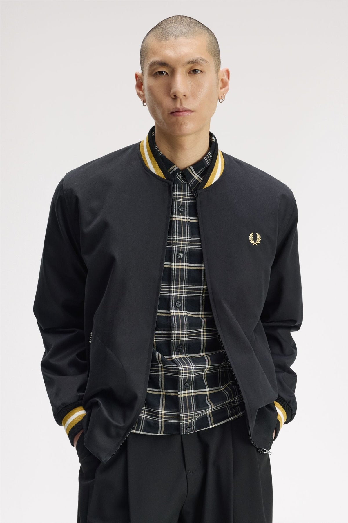 J1331 Twill Tennis Bomber Jacket (Black)