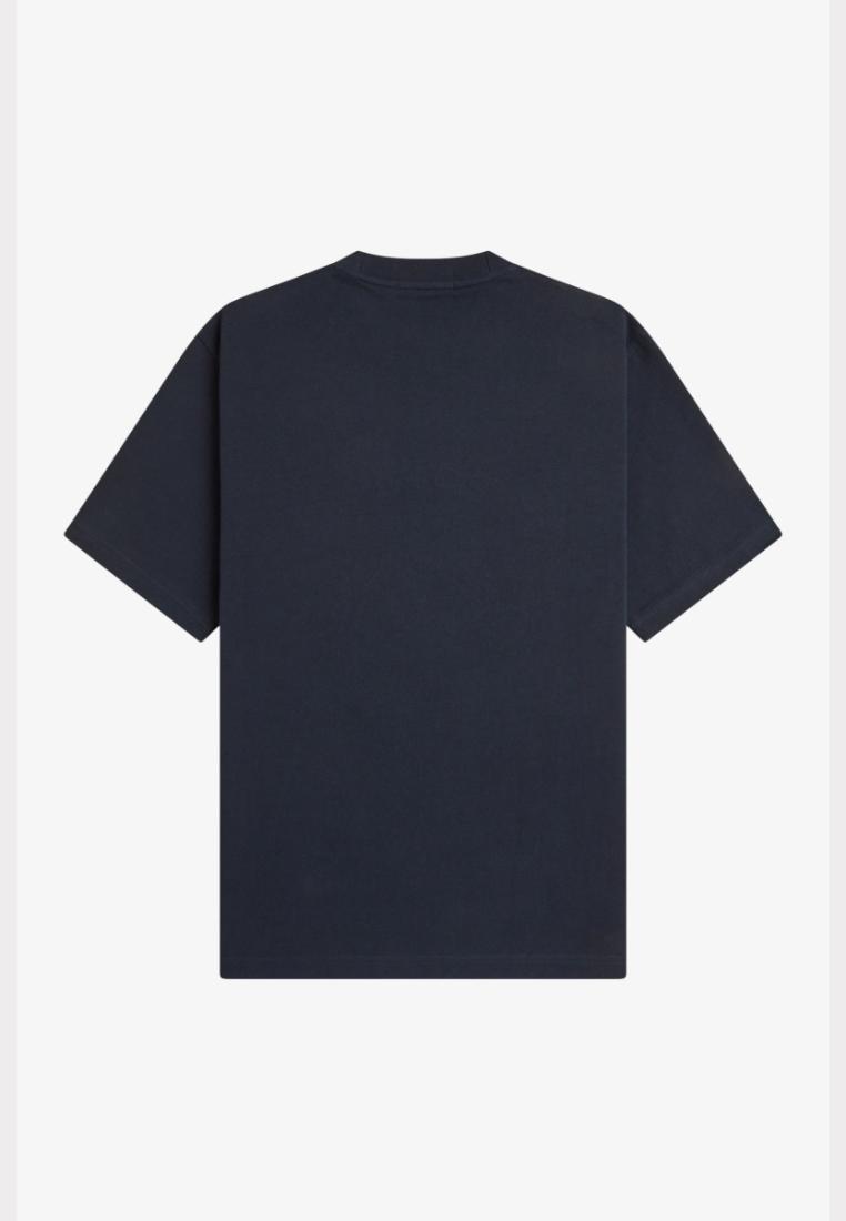 Fred Perry M3417 Tartan Appliqué T-Shirt (Navy)