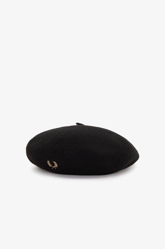 HW7646 Embroidered Beret (Black / Champagne)