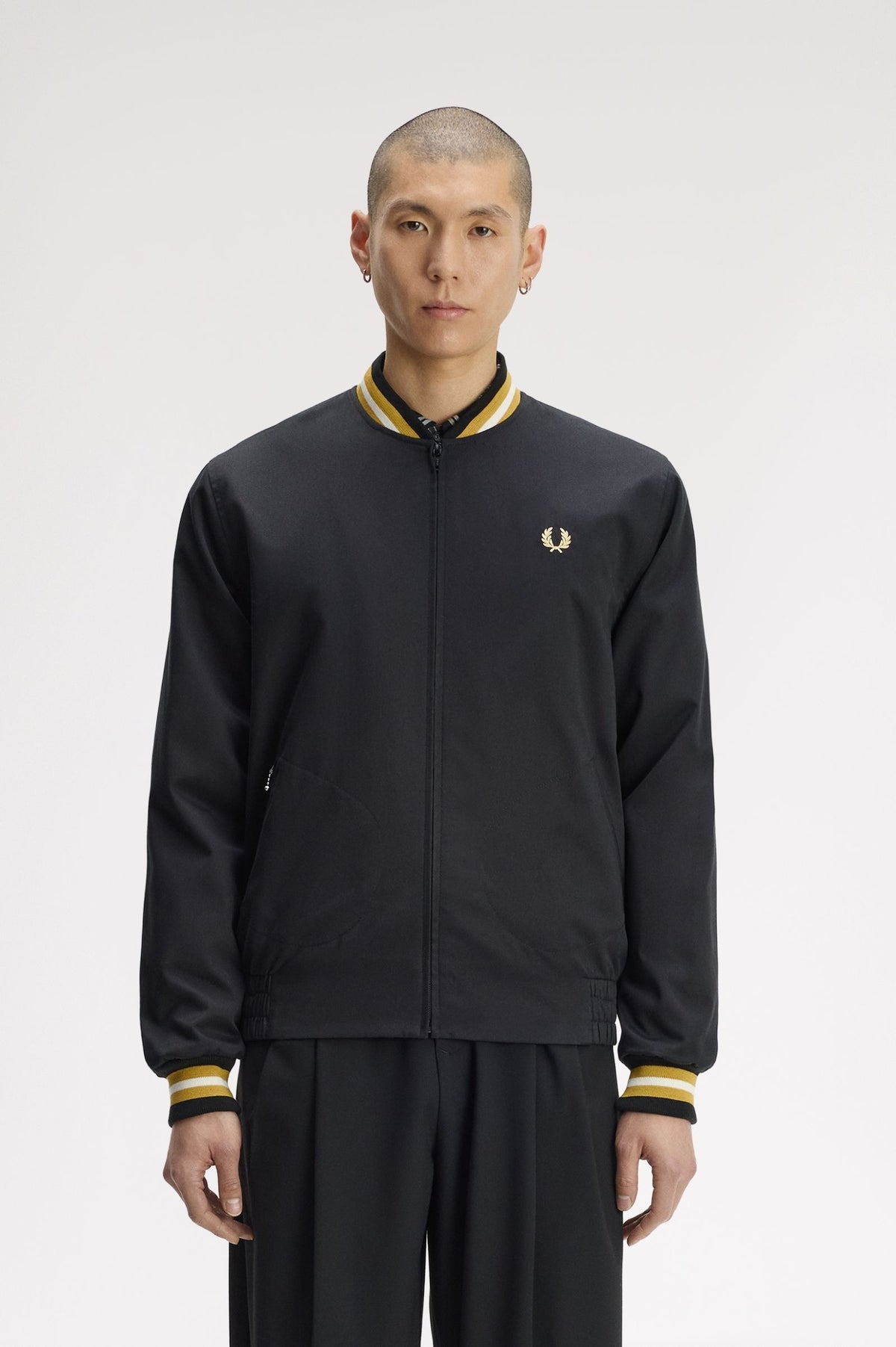 J1331 Twill Tennis Bomber Jacket (Black)