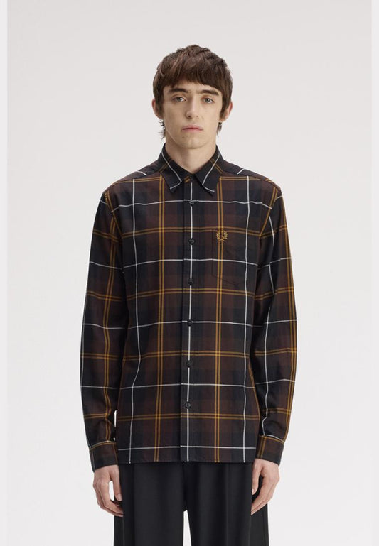 M3457 Twill Tartan Shirt (Rich Brown)