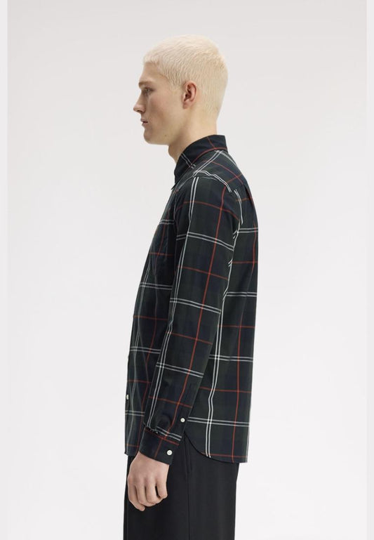 M3456 Poplin Tartan Shirt (Night Green)