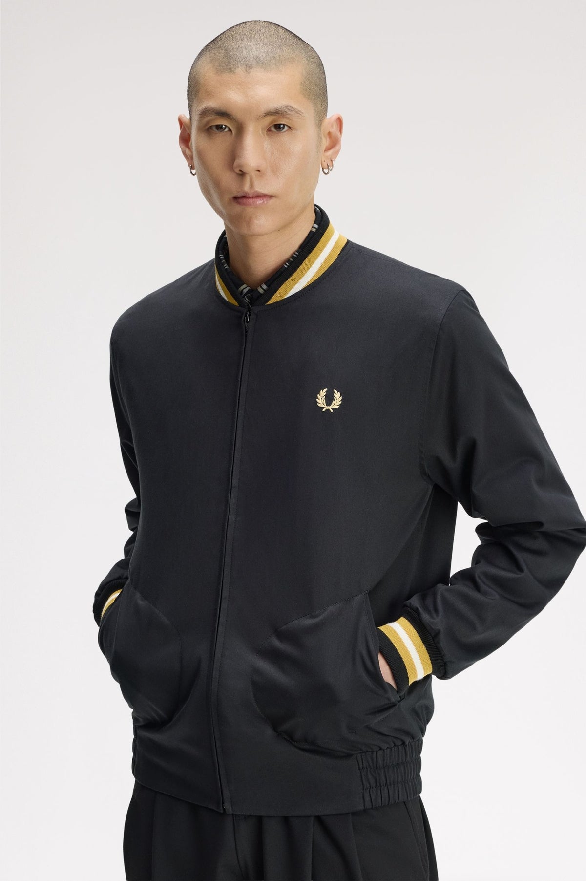 J1331 Twill Tennis Bomber Jacket (Black)